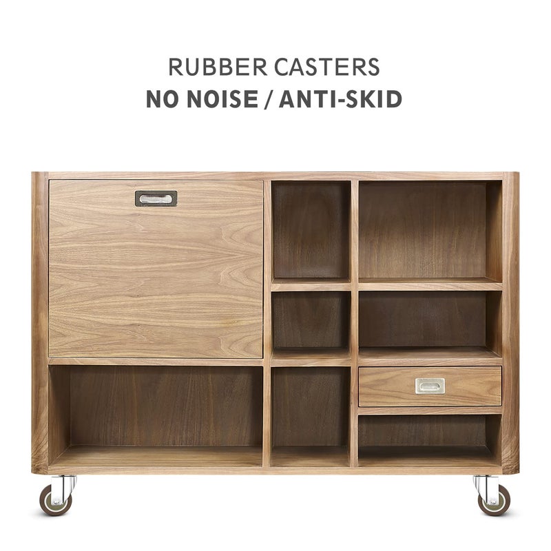 ANDUTEES 2" Casters Set of 4, Furniture Caster Wheels for Cart, Swivel Plate Castor, No Noise Rubber Wheels, Suitable for Workbench, Table - Image 5